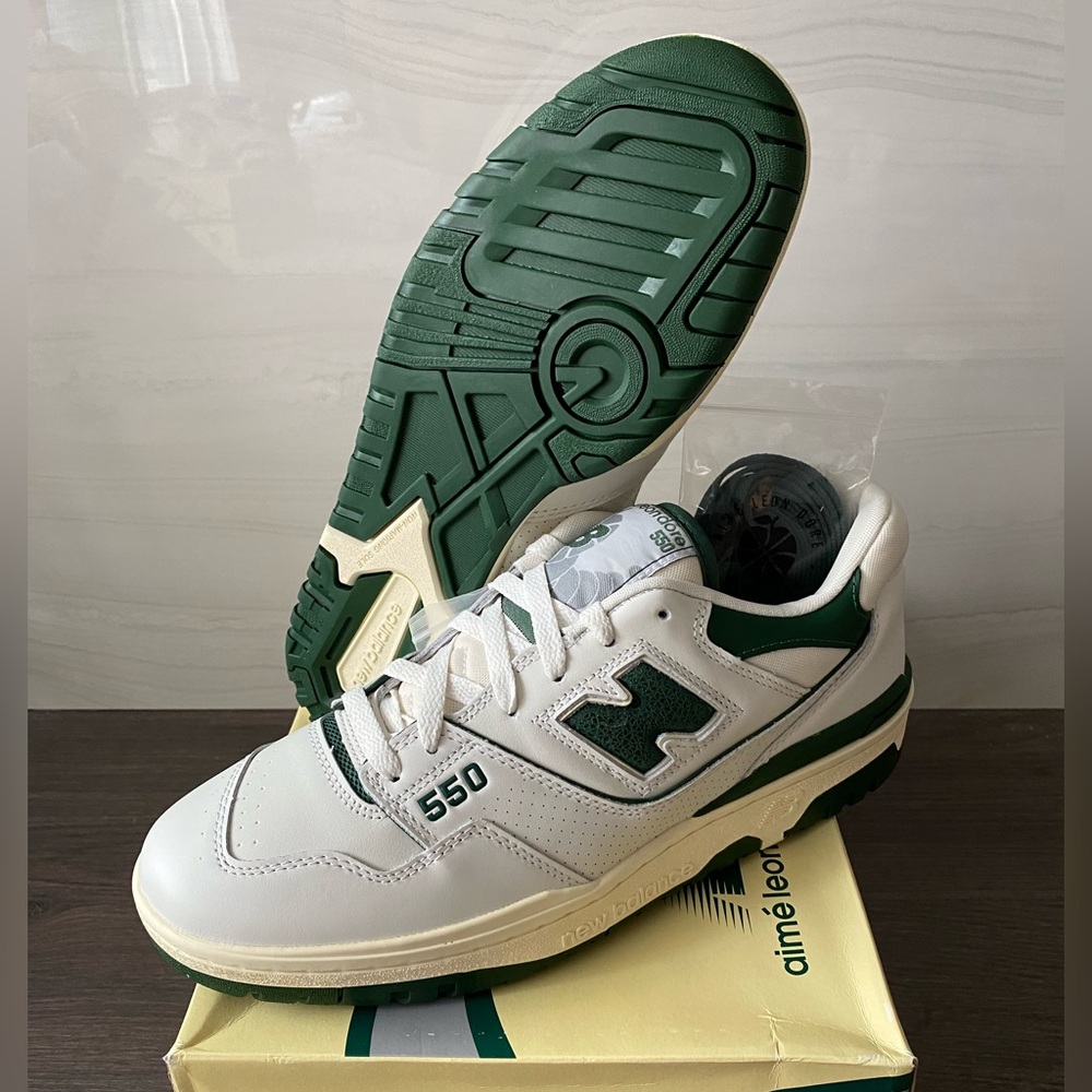 New balance 550 Aime Leon Dore White and Dark Green Sneakers